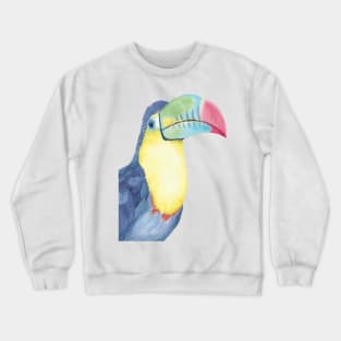 Watercolor keel-billed toucan painting bird Crewneck Sweatshirt